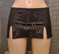 Leren Set Larissa top+rok ring 3