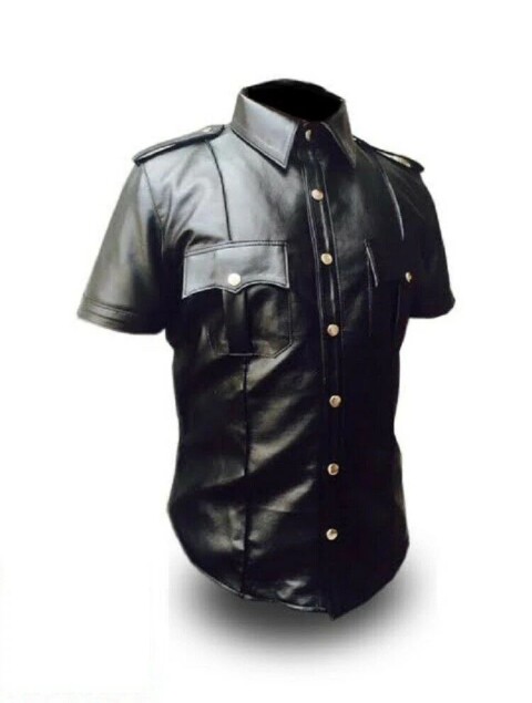 Leren Overhemd Plain PSHS-BLK