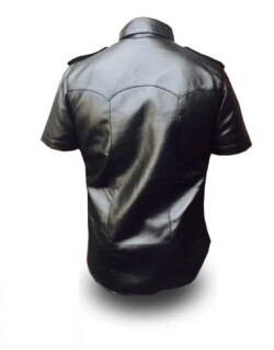 Leren Overhemd Plain PSHS-BLK 2