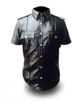 Leren Overhemd Plain PSHS-BLK 3