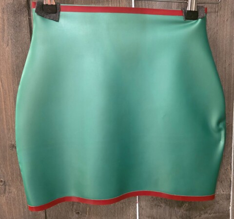 Latex Mini Rok PD-roodgroen1