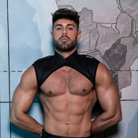 Kinky Collar Shirt Harness TOF485NS